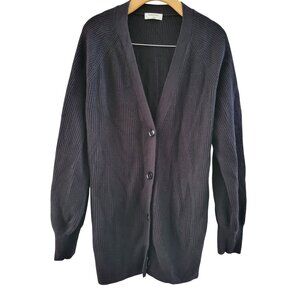 Aritzia Babaton Bespoke Black Cardigan Wool sweater size Medium Career fisherman